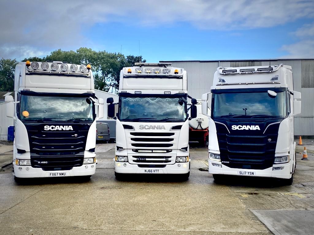 Three LN Transport Scania tractor units